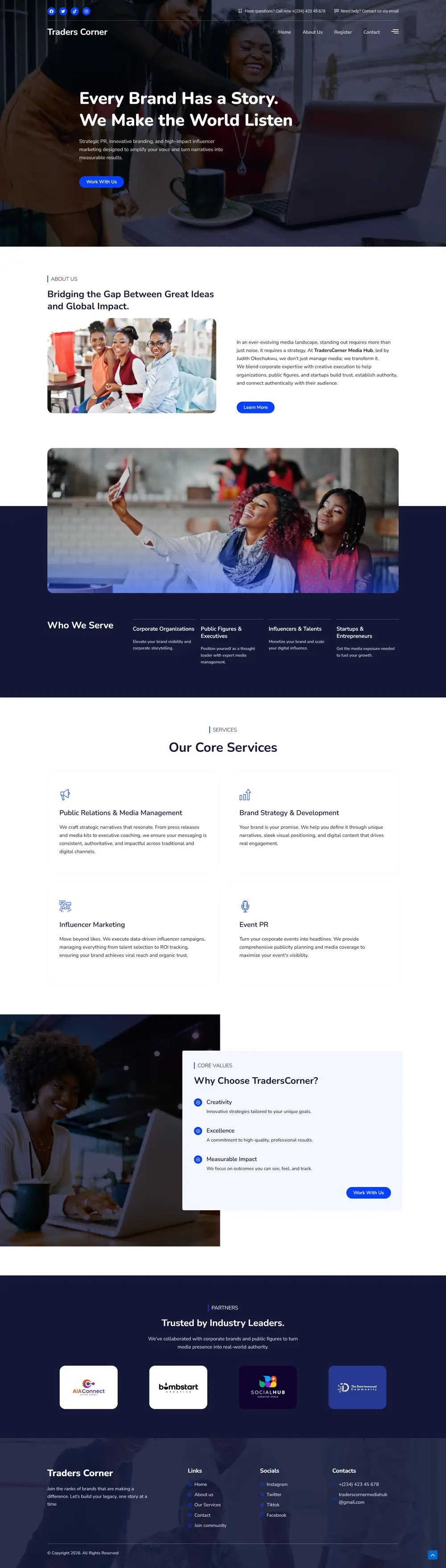 Full Traders Corner homepage